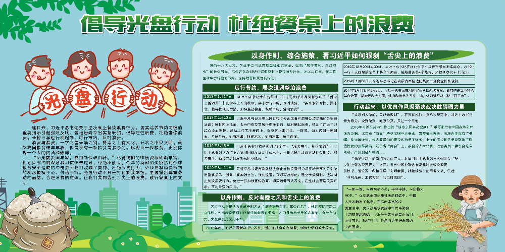 倡导光盘行动 杜绝餐桌上的浪费